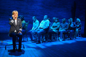 Jenn Colella (left) and the cast of Come from Away. Photo by Kevin Berne.