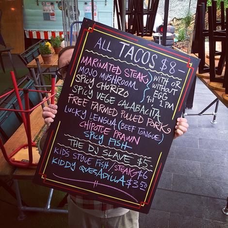 The Lucky Taco menu