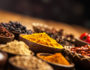 spices on dark background