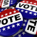 Pile of Vote Badges - US Elections Concept Image