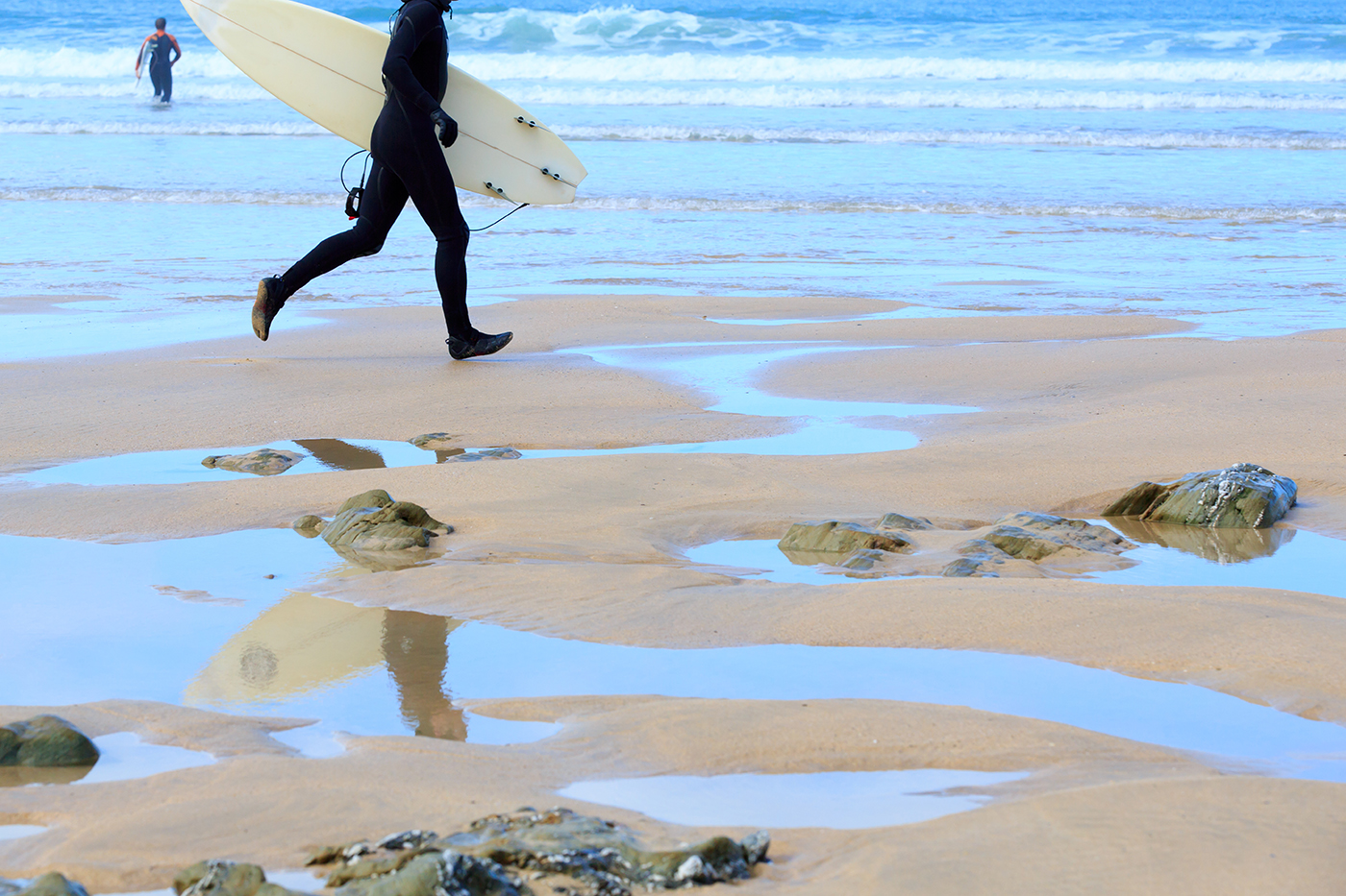Surfing on Fistral Beach, Newquay