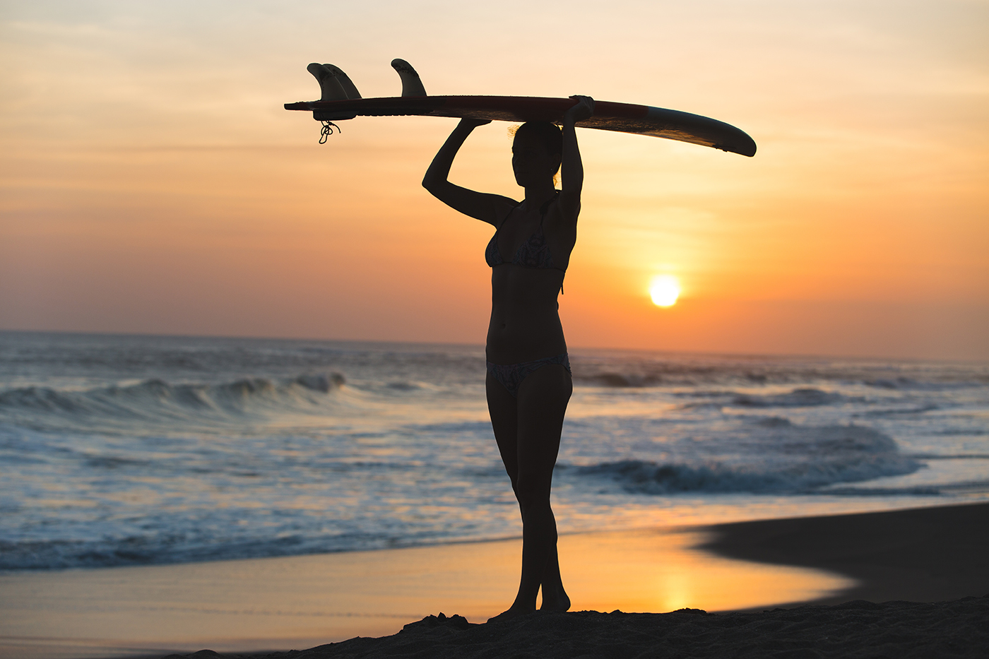 cenngu bali surfer girl sunset