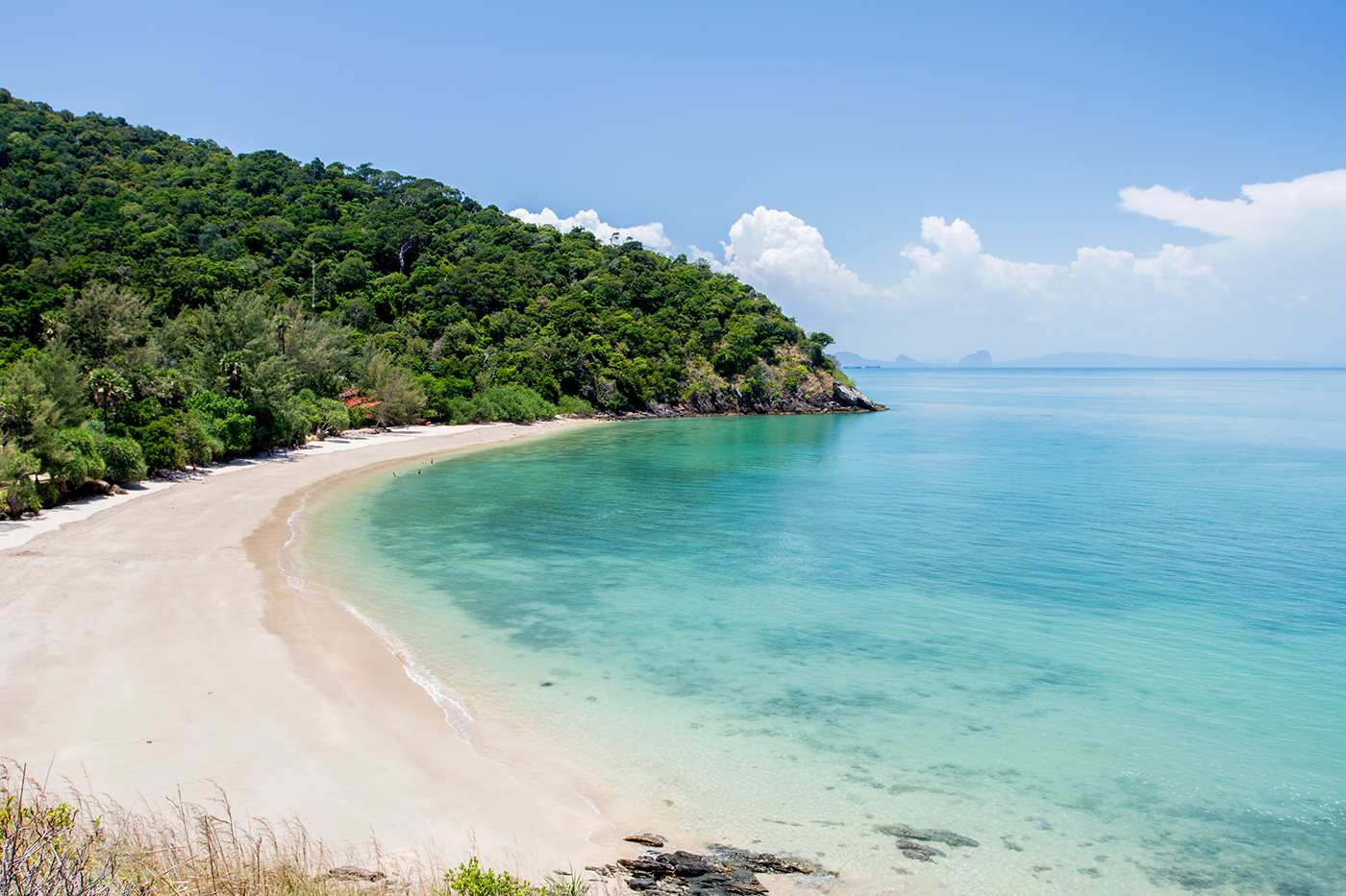 Tropical beach with sea blue sky, Andaman Sea, koh lanta, krabi, thailand