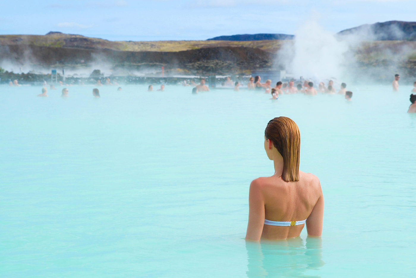 Hot spring Blue Lagoon in Iceland.