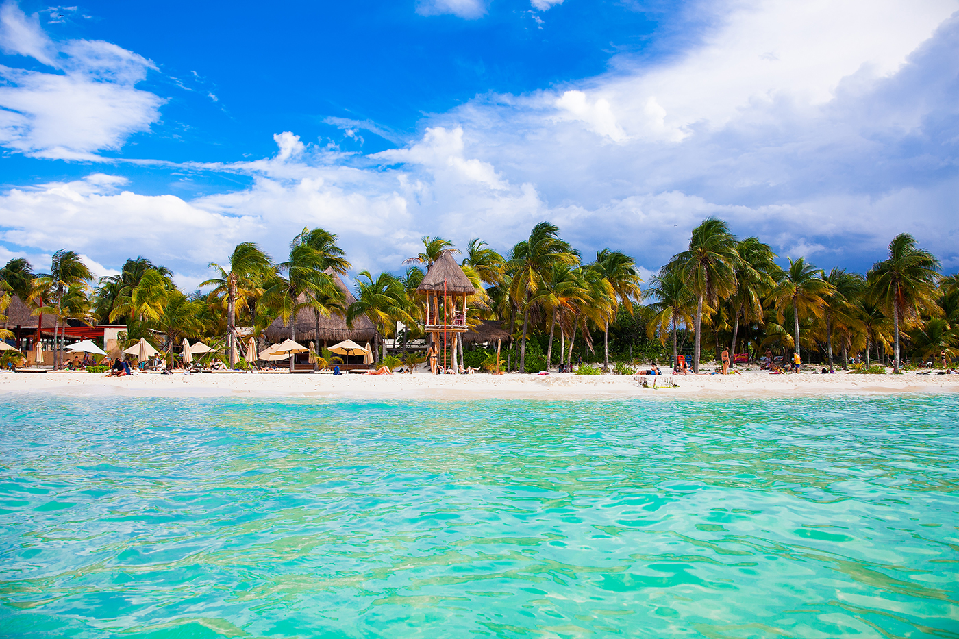 Norten beach on colorful Isla Mujeres island near Cancun in Mexico
