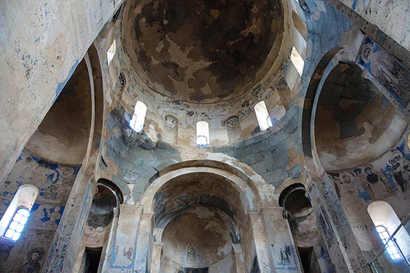Remains of Christian frescoes in the Armenian Church of the Holy Cross on Akhtamar Island (Akdamar) in Lake Van, Turkey