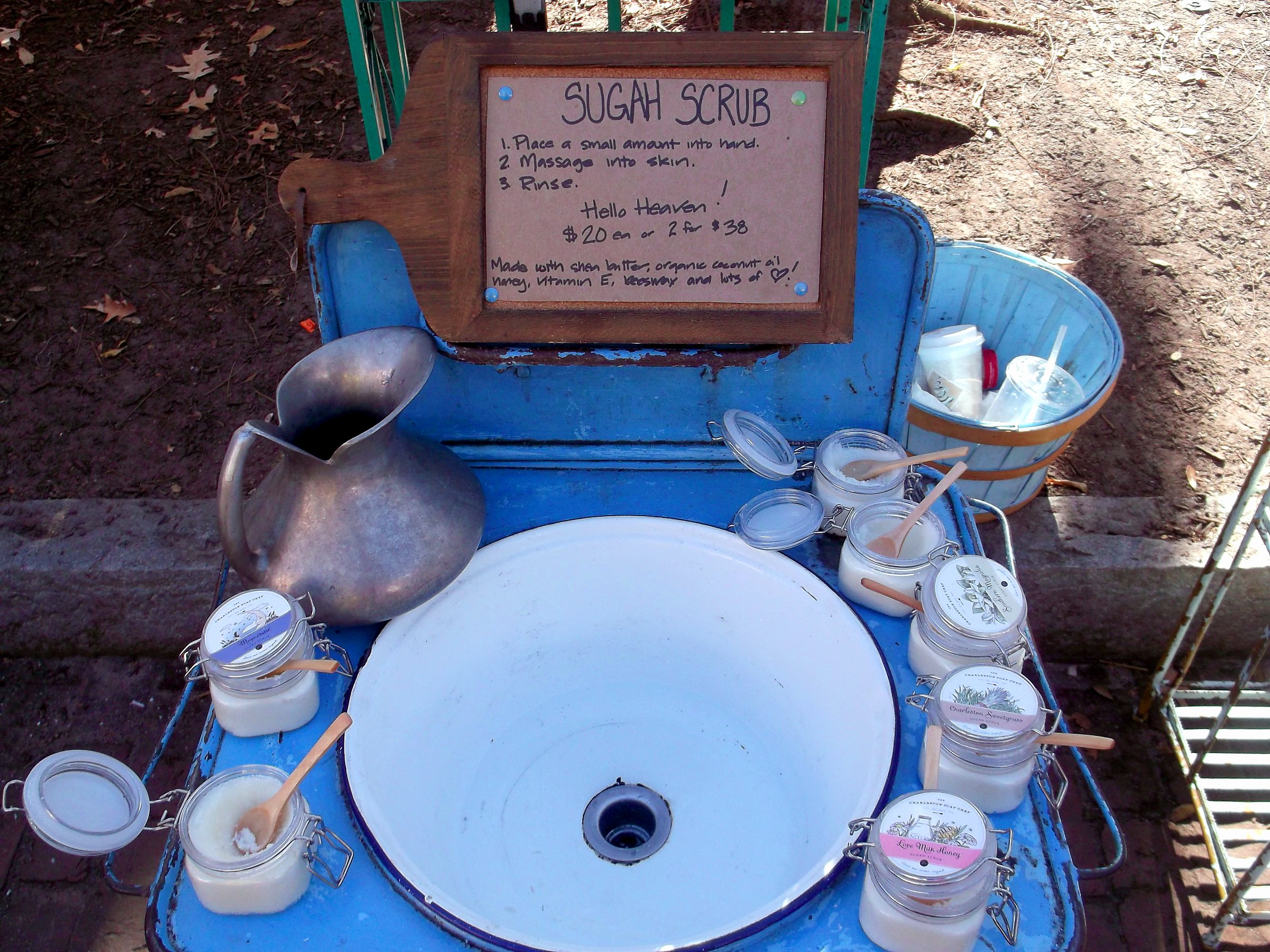 "Sugah Scrub", one of the many quirky local crafts you'll find at the farmers' market.