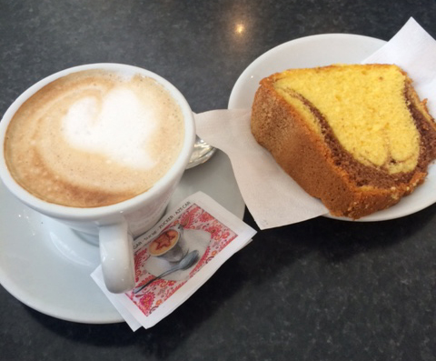 cappuccino and marble bread