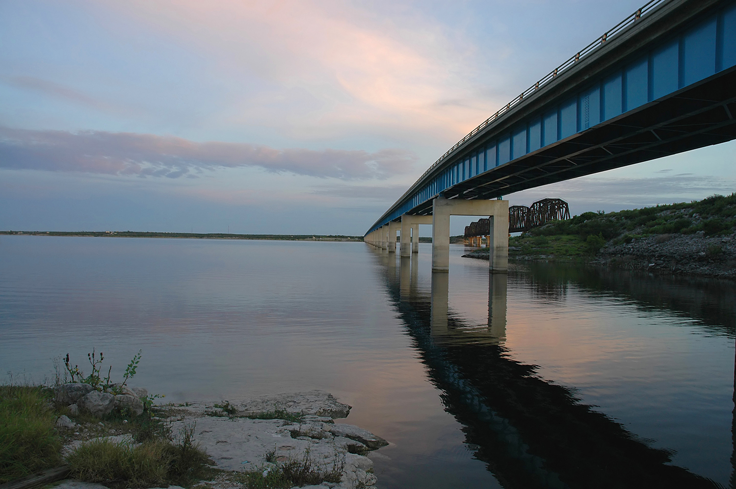 bridge over the Amistad Dam in western Texas