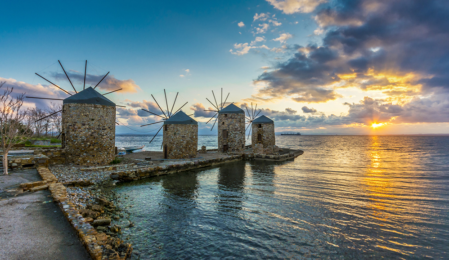 Windmills of Chios Island, Greece