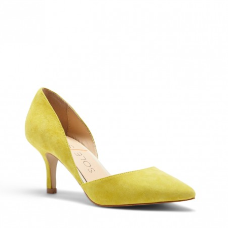 yellow high heels
