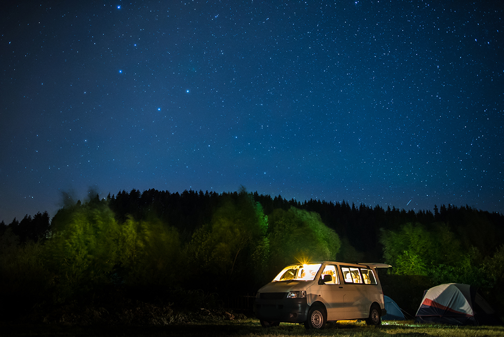 night camping under the stars