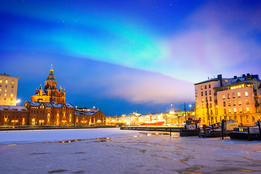 Northern Lights in Helsinki, Finland