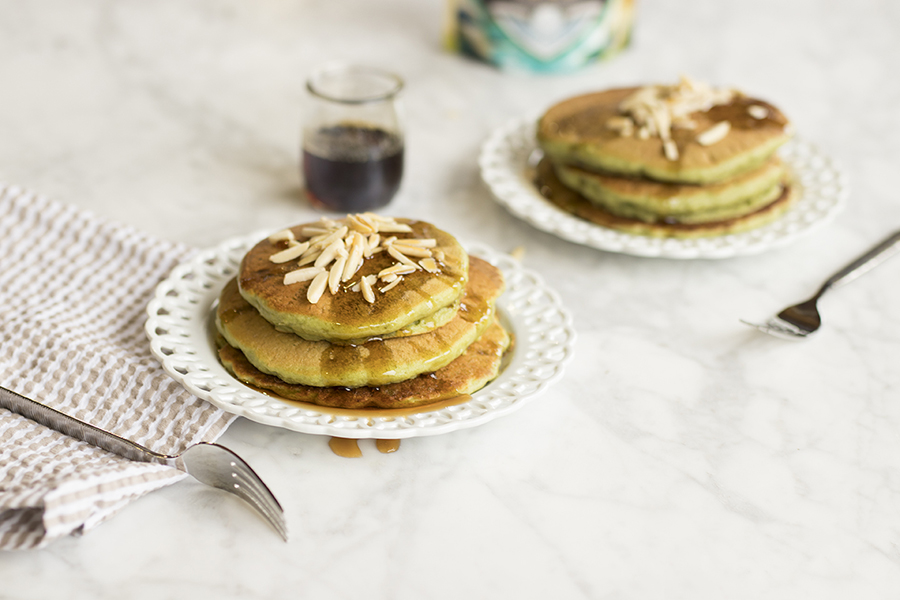 Almond Green Tea Pancakes by Birch Benders